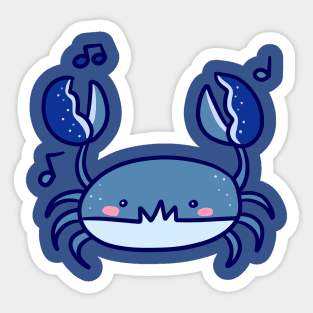 Musical Blue Crab Sticker